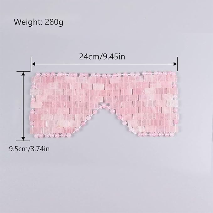 Rose Quartz Eye Mask, Jade Eye Mask 100% Natural Crystal Eye Mask, Reusable Gemstone Eye Mask Eliminate Wrinkles Puffiness Headache and Migraine Relief Hot or Cold Using