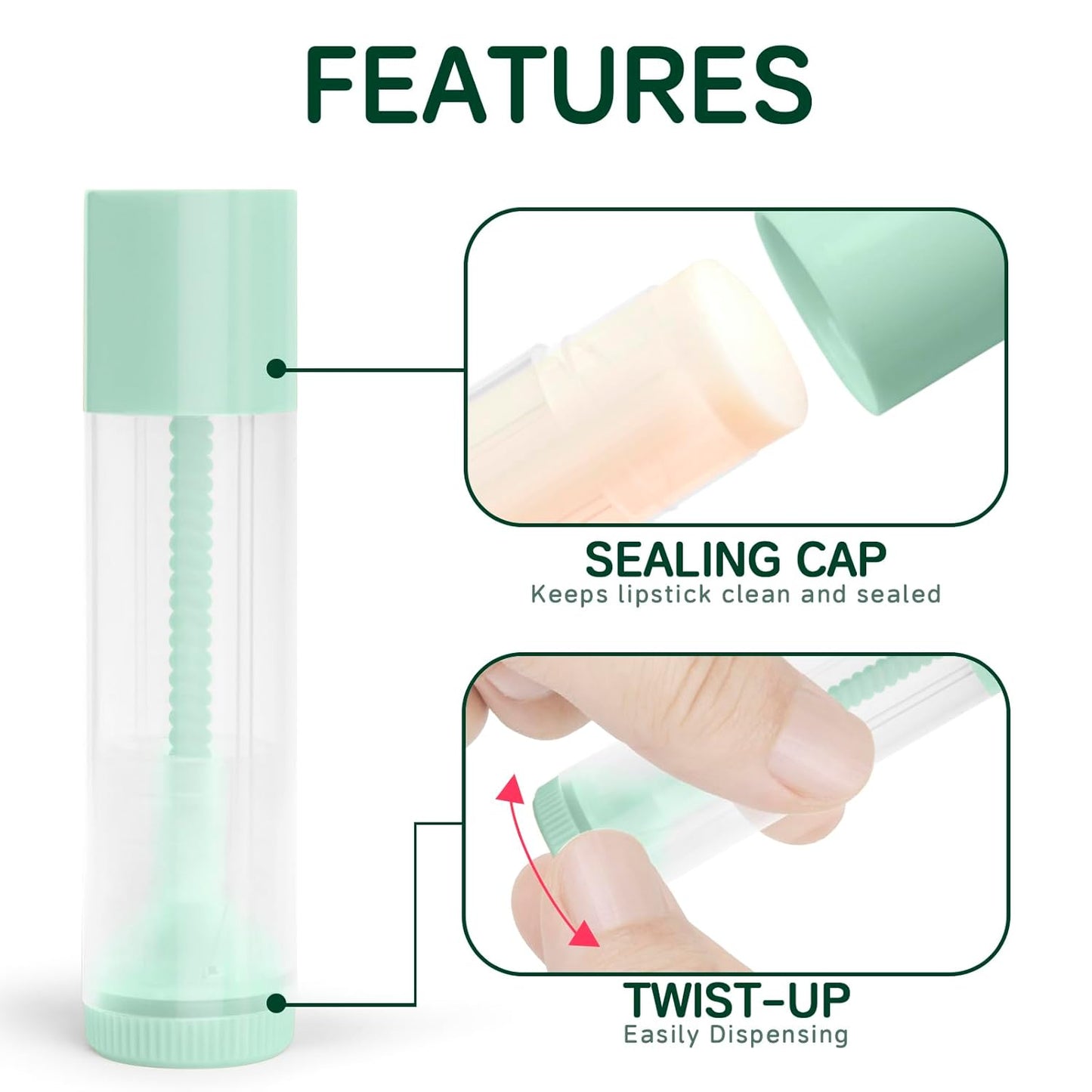 JuLand 50-Slot Lip Balm Filling Tray with Spatulas - Complete DIY Chapstick Making Kit, Compatible with 5.5ml Empty Lip Balm Tubes (Tubes Not Included)