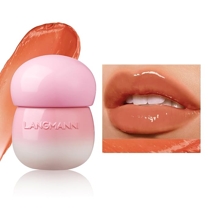 Glow Lip Balm Plumping Moisturizing Lip Balm For Dry, Chapped Lips, Sheer Tint Color, High Shiny Lip Gloss Non-stick Lip Stian Lipstick, Lip Sleeping Mask Nourish & Hydrate Tinted Lip Balm(4# Orange)