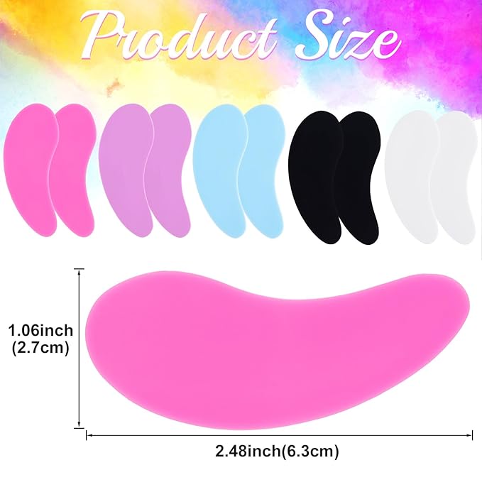 5 Pairs Under Eye Patches Silicone, Colorful Reusable Eye Mask for Dark Circles Puffiness Wrinkles Fine Lines Self Skin Care Stuff Beauty Products Weekend Gifts for Women Teen Girls