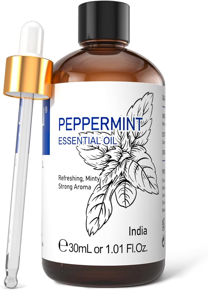 HIQILI 1 Fl Oz Peppermint Oil, for Homemade Spray, Diffuser, 100% Pure Natural 30ML