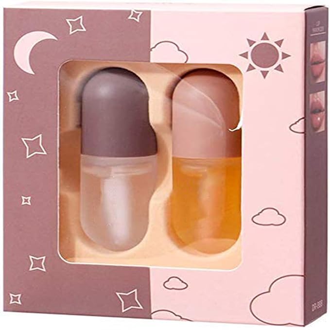 2 Pcs Lip Plumper, Natural Lip Plumper and Lip Care Serum,Lip Plumper set (Day& Night)