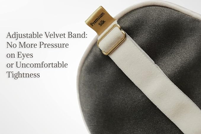 Premium 25 Momme Mulberry Silk Eye Mask for Sleeping (Vanilla Ice)