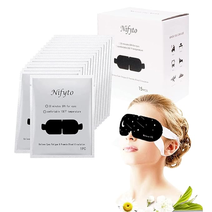 15PCS Steam Eye Mask, No Scent, Self-Heating Eye Mask, Eye SPA Mask, Relieve Eye Strain Fatique, Dark Circles, Puffiness(15pcs)