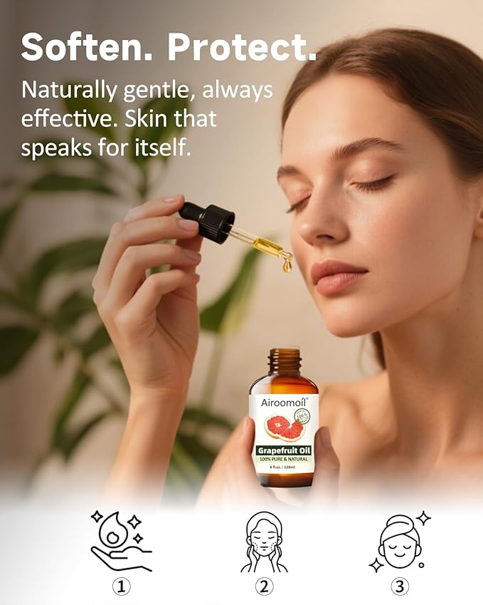 Pure Grapefruit Essential Oil - Fresh Citrus Scent Aromatherapy for Diffusers, Candle Soap Making, Massage Oil 4 Fl Oz