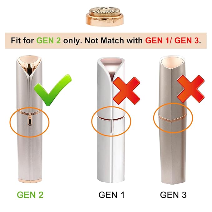 Gen 2 Replacement Heads Compatible With Flawless Facial Hair Remover For Women, Double Ring Replacement Blades For Old Flawless, 6 Count