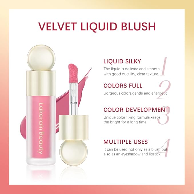 Liquid Blush,Soft Cream Face Blush, Dewy Cheek Tint, Long Lasting Natural Matte Finish Looking,Moisturizing Lightweight Blendable Feel (03 - HOPE)
