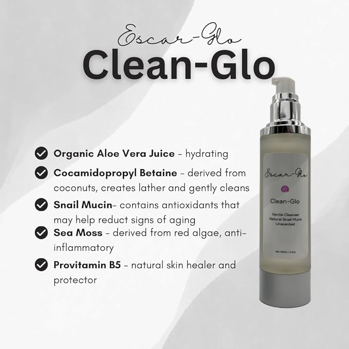 Trio Snail Mucin Unscented Cleanser, Toner and Moisturizer Skin Care Set, White