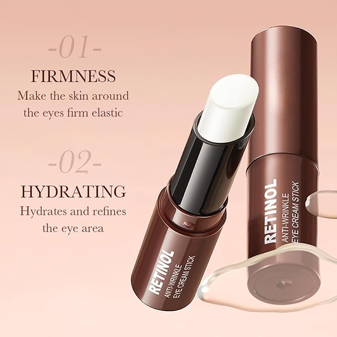 Retinol Eye Cream Stick for Dark Circles Under Eye Treatment, Puffiness and Bags - Firming & Hydrating Eye Cream for Anti-Aging Results in 3-4 Weeks