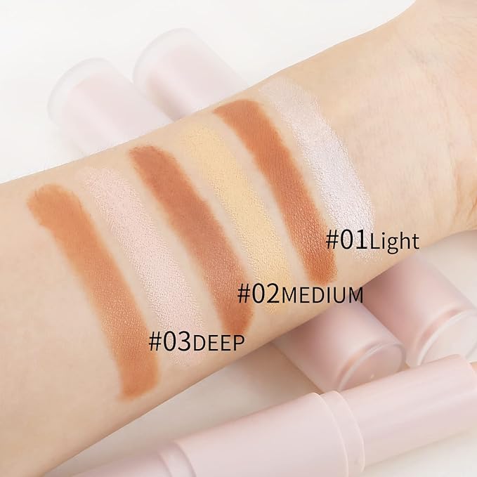 Boobeen Highlight and Contour Stick Dual-ended Contouring Cream Makeup Pencil Kit, Long Lasting & Waterproof Face Bronzer and Highlighter Makeup Stick Shadow Pen, Pack of 1