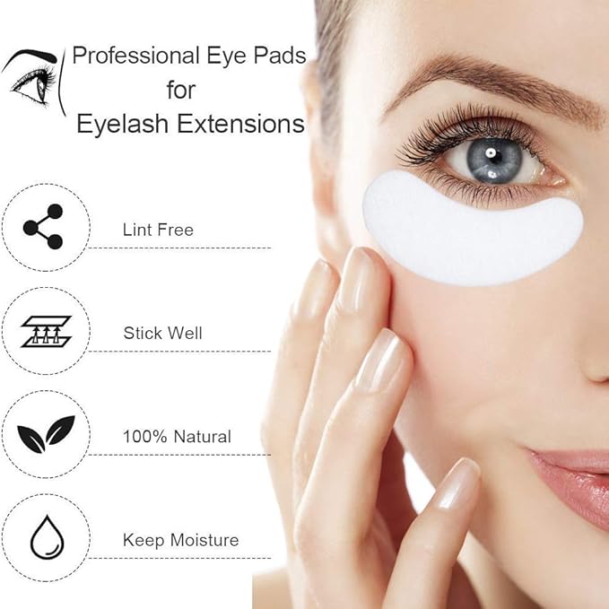 Under Eye Pads, Lint Free Lash Extension Eye Gel Patches for Beauty Salon False Eyelash Extensions Grafting, Hydrogel Eye Mask Beauty Makeup Tool (110 pairs with bag)