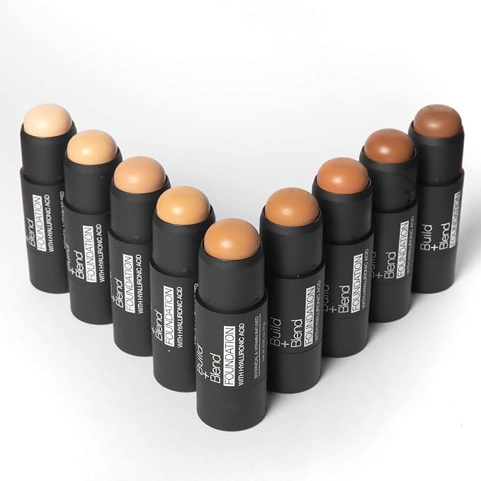 Palladio BUILD & BLEND Foundation Stick, Medium Coverage Buildable Contour Stick for Face, Ultra Blendable Creamy Formula for a Natural Shine Free Finish, Professional Makeup, 0.25 Ounce (Warm Brown)