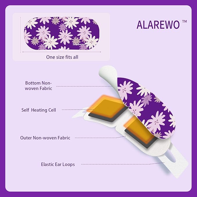 Steam Eye Mask Self Heating Moist Eye Compress Disposable SPA Warm Eye Mask 10 Packs for Dry Eyes, Eye Fatigue, Stress Relief, Soothing Headache Travel Trouble Sleeping(Lavender)