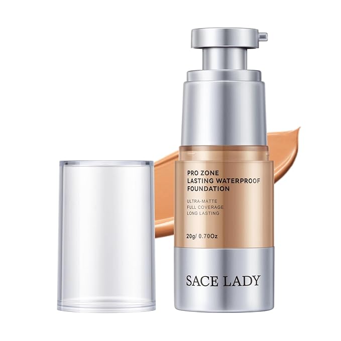Ultra Matte Liquid Foundation Makeup, Full Coverage Shine Free Foundation Cream for Oily Skin, Waterproof Natural Face Foundation Make-Up Lasts Up to 24HR, 0.7Oz (#04)