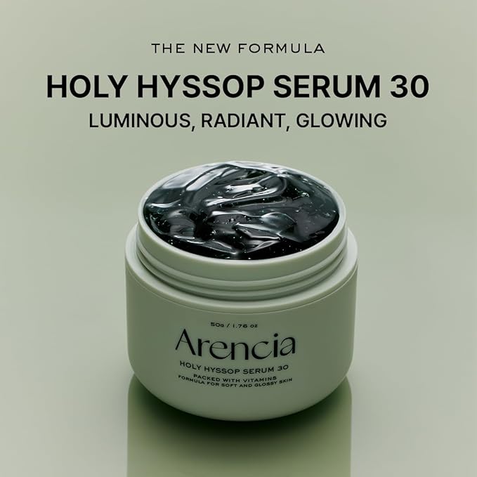 Glow Hyssop Overnight Face Mask Serum - hydrating & Anti-Aging Serum for younger looking Korean Glass Skin, 30% Vitamin A, C, E, 10% Niacinamide, Peptide