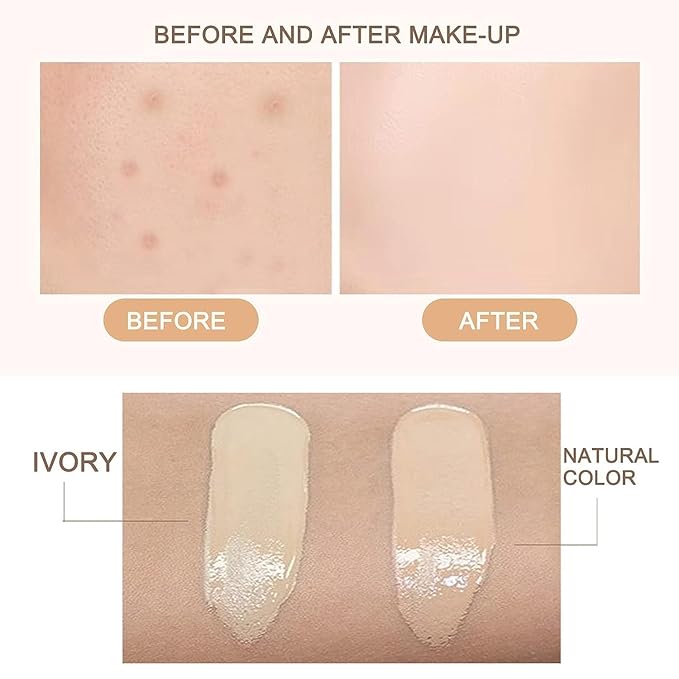 NOISSUE Cc Cream Skin Tone Adjusting CC Cream SPF 50, Face Sunscreen and Foundation, Colour Correcting Self Adjusting Soft Moisturizing Skin Tone Gel Invisible Pore Light Oil-Free (2pcs-Natural)