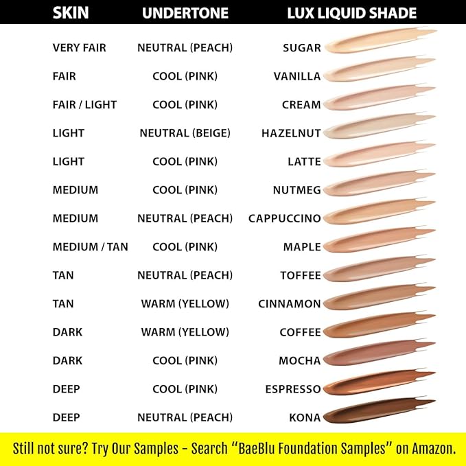 Organic Aloe-Based LUX Liquid Foundation, Natural Vegan Gluten-Free Made in USA, Nutmeg