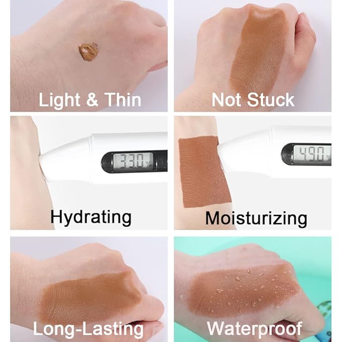 2 Pack Liquid Foundation Cream for Face Makeup,Durable Full Coverage Matte Concealer Make Up,Oil Control & Waterproof Base Primer -1+1 Fl.Oz (BEIGE 3#)