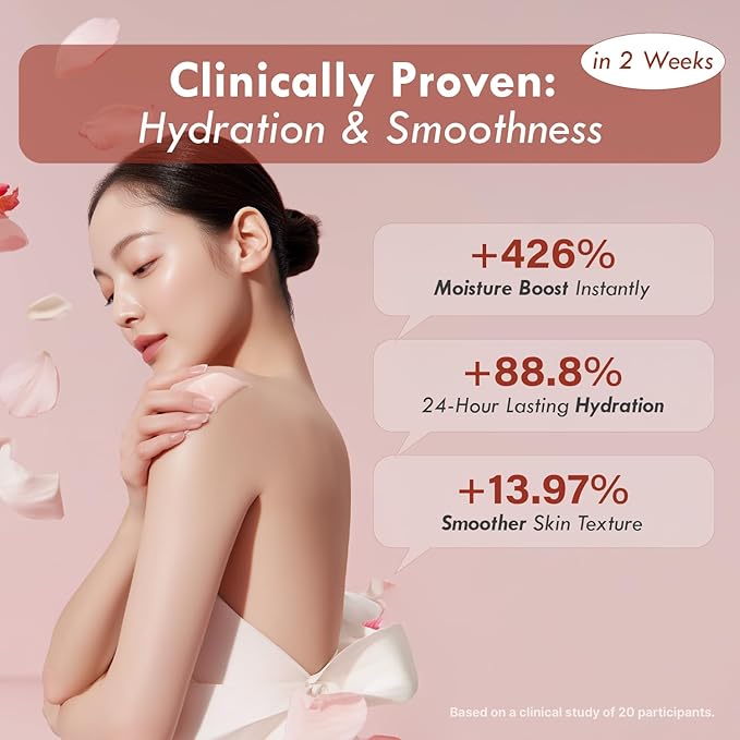 Korean Red Bean Body Lotion for Women - 24-Hour Hydrating Moisturizer for Dry Skin with Peptides & Hyaluronic Acid for Smooth Sensitive Skin - Vegan & Cruelty-Free - 8.45 fl oz