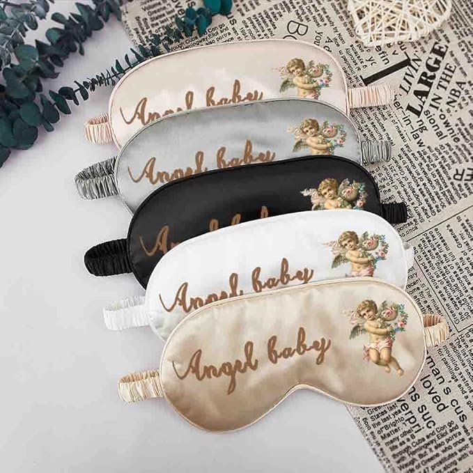 Personalized Sleep Mask for Women and Men with Photos,Text,Logo,Single-Sided Printing,Custom Adjustable Reusable Eye Mask,Mother's Day,Birthdays,Christmas,Valentine's Day Gift Pink