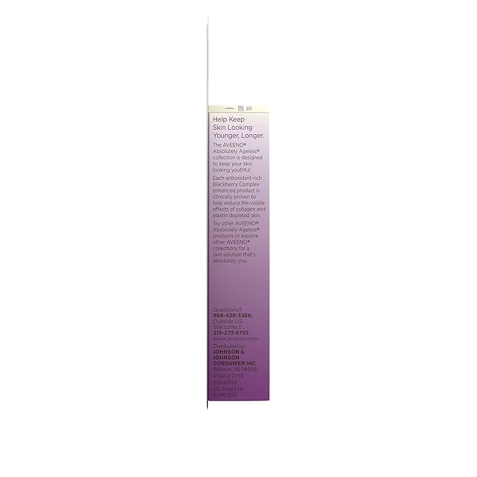 Aveeno Absolutely Ageless 3-in-1 Anti-Wrinkle Eye Cream for Fine Lines & Wrinkles, Crows Feet, & Under-Eye Puffiness, Antioxidant Blackberry Complex, Hypoallergenic, Non-Greasy, 0.5 oz