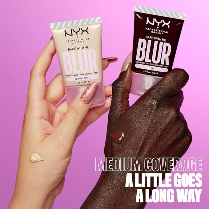 NYX PROFESSIONAL MAKEUP Bare With Me Blur Skin Tint Foundation Make Up with Matcha, Glycerin & Niacinamide - Vanilla