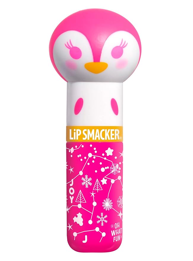 Lip Smacker Lippy Pals Penguin Holiday, Flavored Moisturizing & Smoothing Soft Shine Lip Balm, Hydrating & Protecting Fun Tasty Flavors, Cruelty-Free & Vegan - Gingerbread