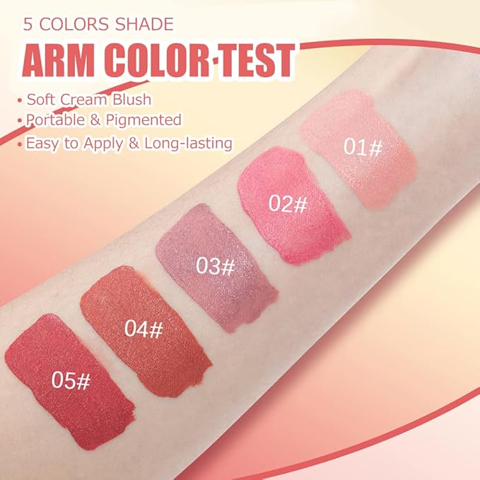 Velvet Liquid Blush, Natural Matte Finish Looking, Dewy Cheek Tint, Soft Cream Face Blush,Moisturizing Lightweight Blendable Feel,Long-Lasting 0.25 oz/7.5ml - 02#