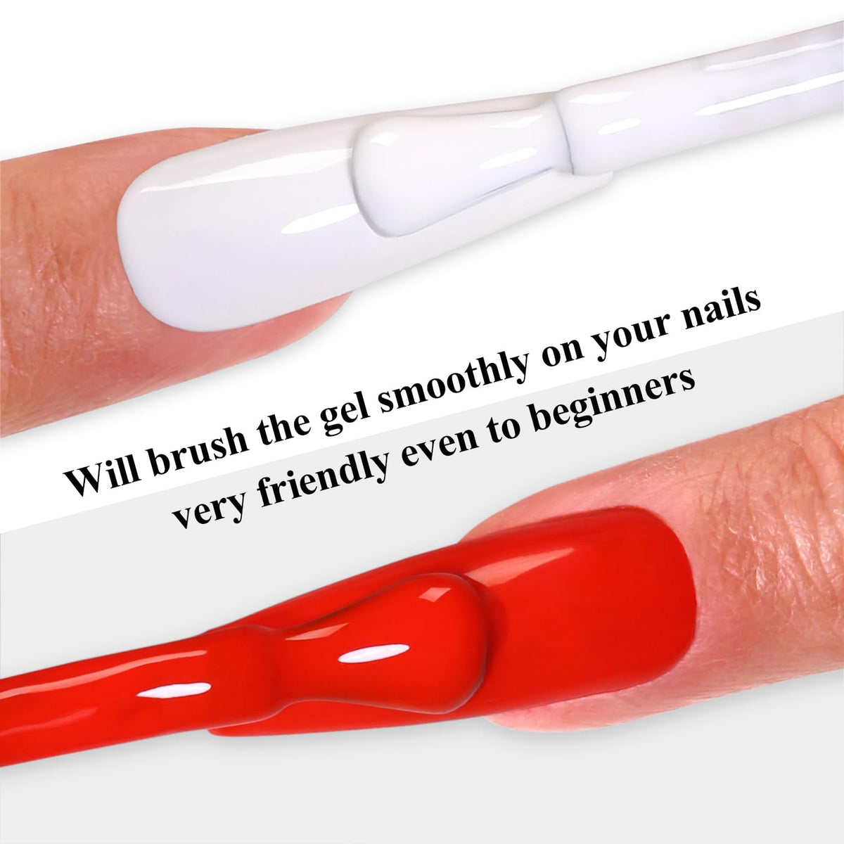 Imtiti Gel Nail Polish Kit, 2 Pcs 10ml Bright Red & White Colors Gel Polish Soak Off UV LED Spring Summer Red Gel Polish Nail Art Manicure Salon DIY Design Gel Nail Kit