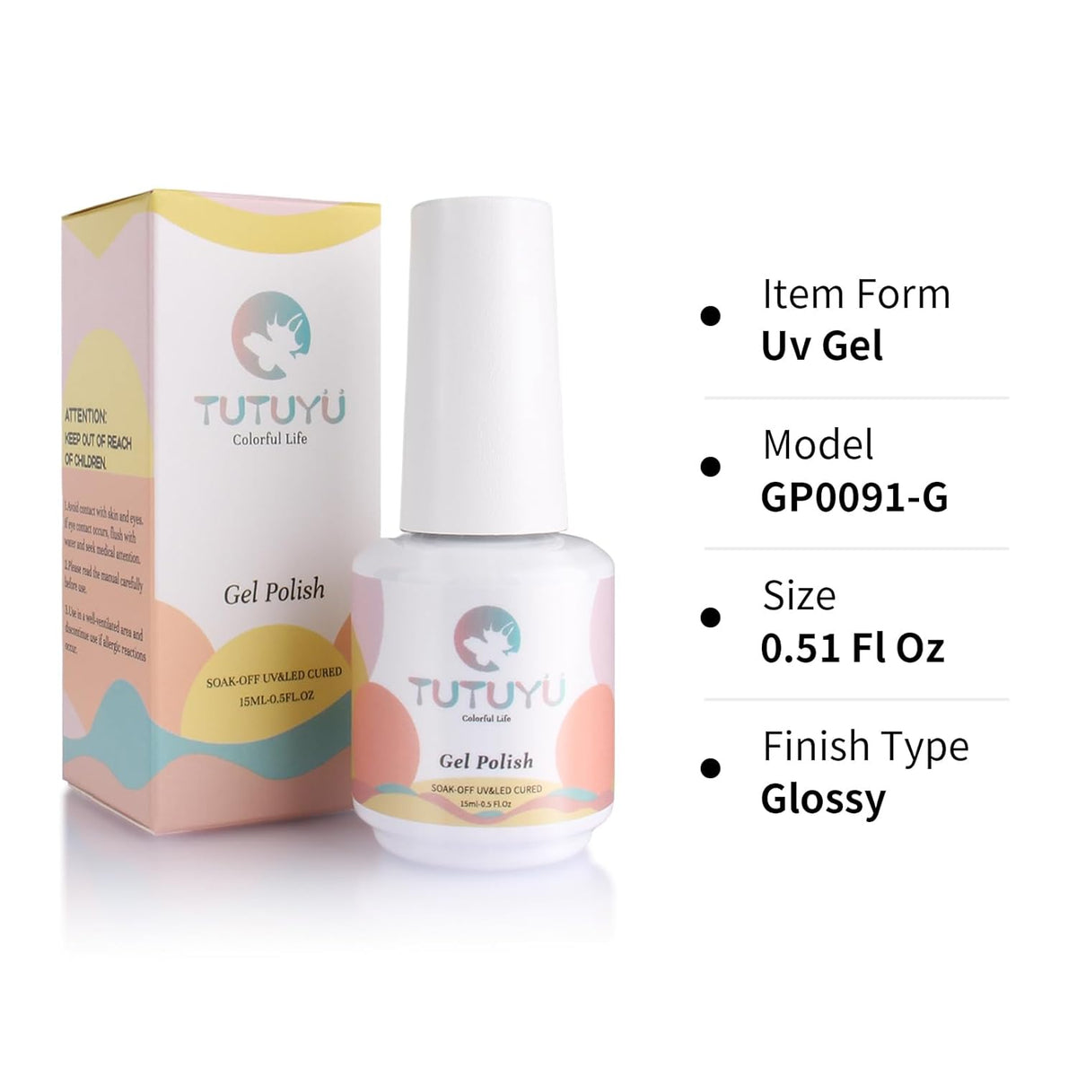 Silver Glitter Gel Polish,15ml UV/LED Soak Off Sparkly Metallic Silver Gel Nail Polish for Manicure Salon or DIY Nail Art at Home,French Tip Color- GP0091