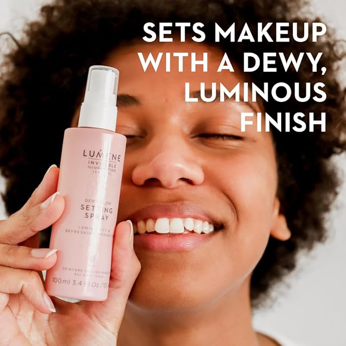 Lumene Invisible Illumination Dewy Glow Setting Spray - Facial Spray for All Skin Types - Makeup Primer & Dewy Setting Spray - Refreshing Face Mist (3.4 fl oz)