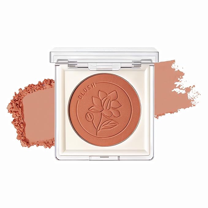 FOCALLURE Powder Palette Blush, Matte Mineral Blush Powder, Bright Shimmer Face Blush Makeup, Contour and Highlight Blush Palette, Highly Pigmented, Long Lasting, Waterproof, Blendable, #501