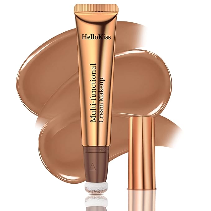 Liquid Contour Beauty Wand, Cream Liquid Contour Stick Matte Bronzer Stick with Cushion Applicator, Lightweight Blendable, Long Lasting Silky Liquid Face Shaping & Contouring Stick | 0# Contour Light brown