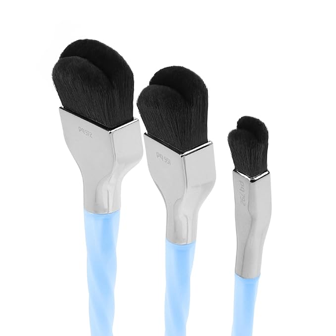 Bdellium Tools Professional Makeup Brush - Blue Double Dome Blender 3pc Brush Set