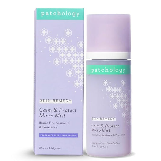 Patchology Skin Remedy Calm & Protect Micro Mist – Hydrating Facial Spray with Ectoin, Probiotics & Botanical Blend - Fragrance Free - Refines Pores & Leaves a Fresh Glow - 80 mL