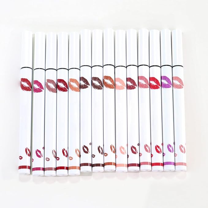 3Pcs Longwear Liquid Lip Liner Stain Marker Pen Set Long Lasting Waterproof, Dark Black Cherry Wine Red Matte 24 Hour Lip Liner and Lipstick Combo, Color Stay Lipliner All Day, Lip Stains peel off