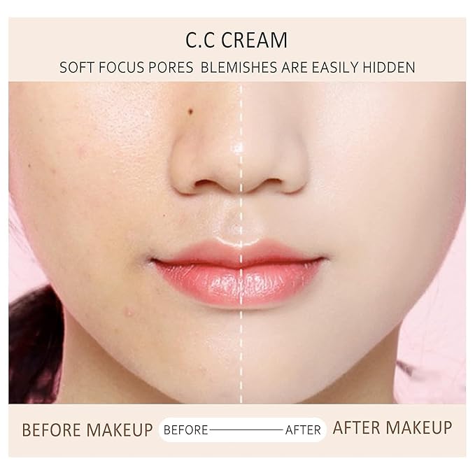 NOISSUE Cc Cream Skin Tone Adjusting CC Cream SPF 50, Face Sunscreen and Foundation, Colour Correcting Self Adjusting Soft Moisturizing Skin Tone Gel Invisible Pore Light Oil-Free (2pcs-Natural)