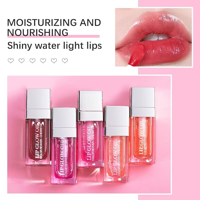 Yasovigi Hydrating Lip Oil Plumping Lip Tint Moisturizing Lip Gloss, Transparent Lip Balm Care Stick Nourishing Repairing Non-sticky, Moisture&Lighten Lip Lines (Rosewood)