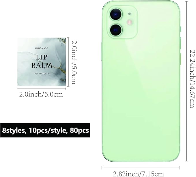 CRASPIRE Lip Balm Labels 80pcs Homemade Lip Balm Labels 2” Clear Lip Balm Labels for Tubes Printable Waterproof Lip Balm Stickers Labels for Lip Balm Handcream Candle Container（Phnom Penh Quicksand）