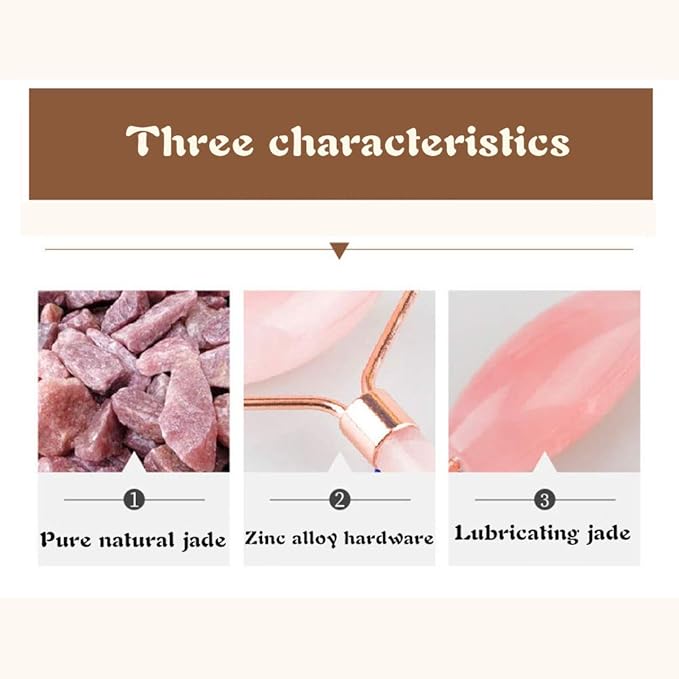 Jade Roller and Gua Sha Set - Facial Body Eyes Neck Massager Tool for Beautiful Skin Detox - Reduce Wrinkles Aging -（Southern Jade）
