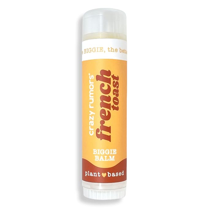 Crazy Rumors Biggie French Toast Flavored All Natural, Plant Based Lip Balm to Moisturize and Nourish your Lips - French Toast tube 0.6 oz (4x Larger than standard 0.15 oz lip balm)