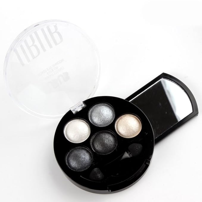 Mallofusa 5 Colors Eye Shadow Powder Metallic Shimmer Eyeshadow Palette (Galaxy Silver) 4.7oz