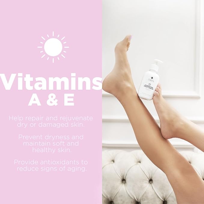 Hydrating Foot Cream for Dry Cracked Heels and Feet, 8.5 fl. oz., Deep Moisturizing Seaweed Extract and Shea Butter, Restores Soft Supple Skin