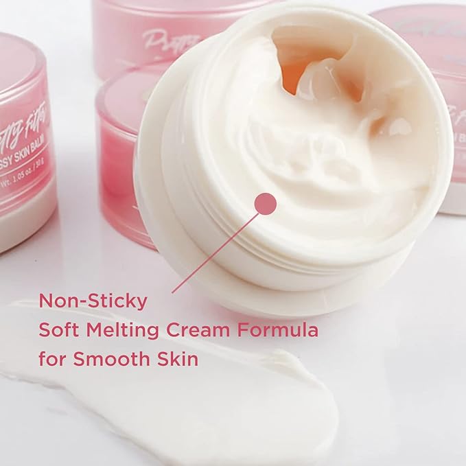 Touch in Sol Pretty Filter Glassy Skin Balm Primer 2 Pack – Skin Smooth Moisturizing Primer before Makeup - Natural Glow Face Cream Moisturizer with Shea Butter and Rose Flower Water, 1.05 oz.