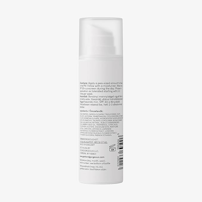 Geek & Gorgeous - A-Game 5-0.05% Retinal serum - silky, light with medium-strength retinal, anti-aging - all skin types, especially combination & oily skin, 1 oz