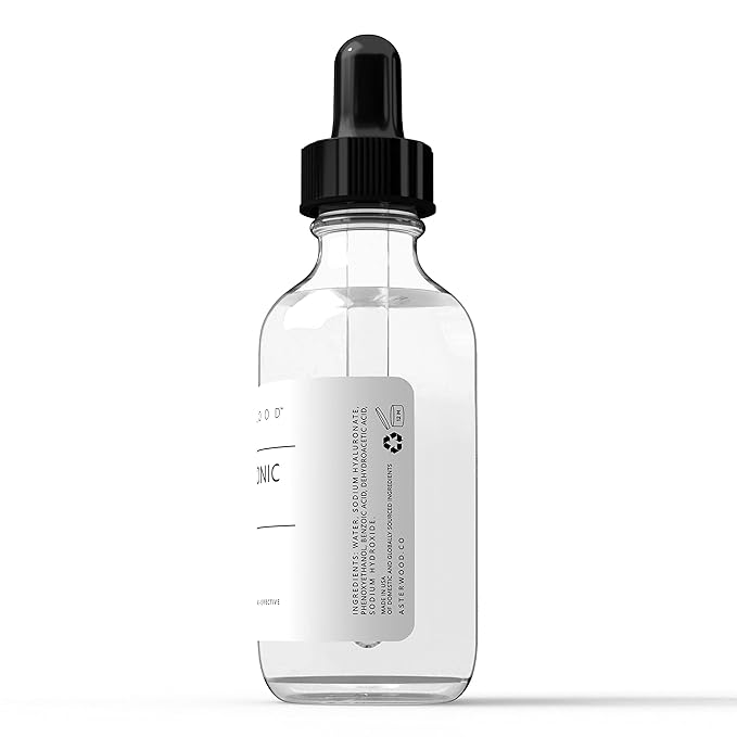 Asterwood Hyaluronic Acid Serum for Face - Plumping, Anti-Aging, Hydrating - Fragrance-Free - 2 Fl Oz