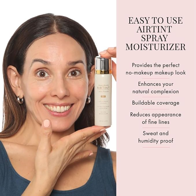 Jerome Alexander MagicMinerals AirTint Tinted Moisturizer AirBrush Spray Light Shade | Tinted Moisturizer Spray with Anti-Aging Ingredients | Medium Dark