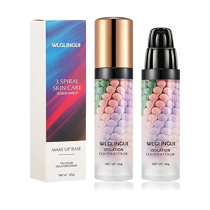 One Step Color Corrector,Tri-Color Color Correcting Facial Serum,Moisturizing Color Changing Foundation,Oil Control Tinted Moisturizer Isolation Cream for Face Makeup Primer Base