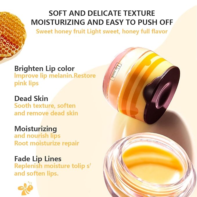 Watermelon Lip Balm, Honey Strawberry Apple Watermelon Lip Mask Overnight, Moisturizing Lip Sleeping Mask, Day & Night Lip Care - Hydrate Repair Prevent Dry (Watermelon）