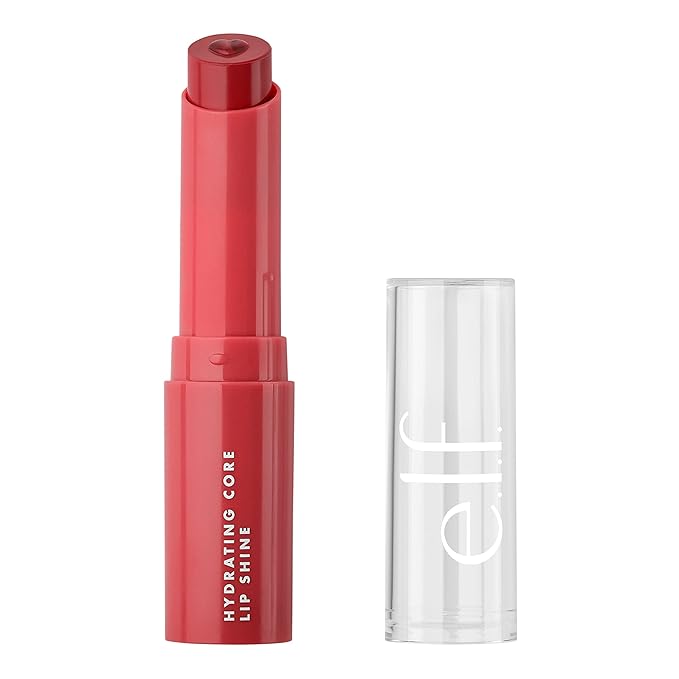 e.l.f. Hydrating Core Lip Shine, Conditioning & Nourishing Lip Balm, Sheer Color Tinted Lip Moisturizer, Joyful, 0.09 Oz